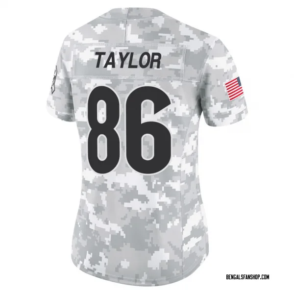 Women's Kole Taylor Cincinnati Bengals Limited Arctic Camo 2024 Salute to Service Jersey