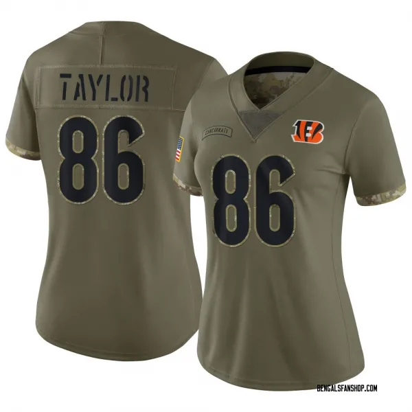 Women's Kole Taylor Cincinnati Bengals Limited Olive 2022 Salute To Service Jersey