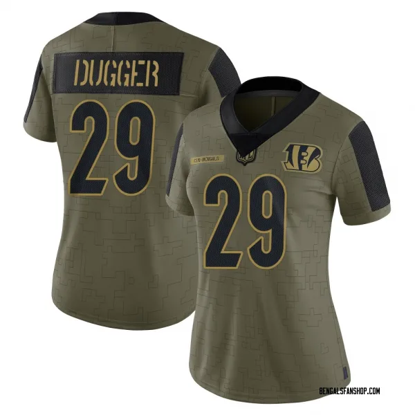 Women's Kyle Dugger Cincinnati Bengals Limited Olive 2021 Salute To Service Jersey