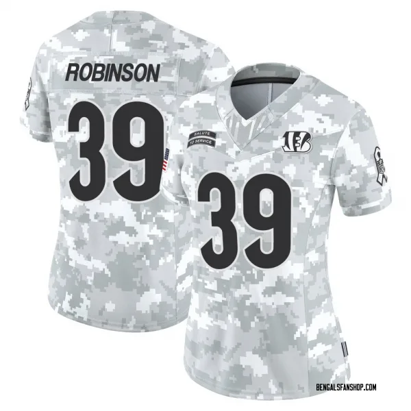 Women's Lance Robinson Cincinnati Bengals Limited Arctic Camo 2024 Salute to Service Jersey