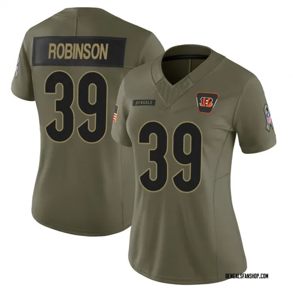 Women's Lance Robinson Cincinnati Bengals Limited Olive 2025 Salute to Service Jersey