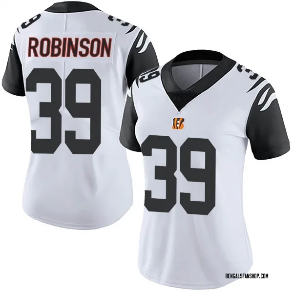 Women's Lance Robinson Cincinnati Bengals Limited White Color Rush Vapor Untouchable Jersey
