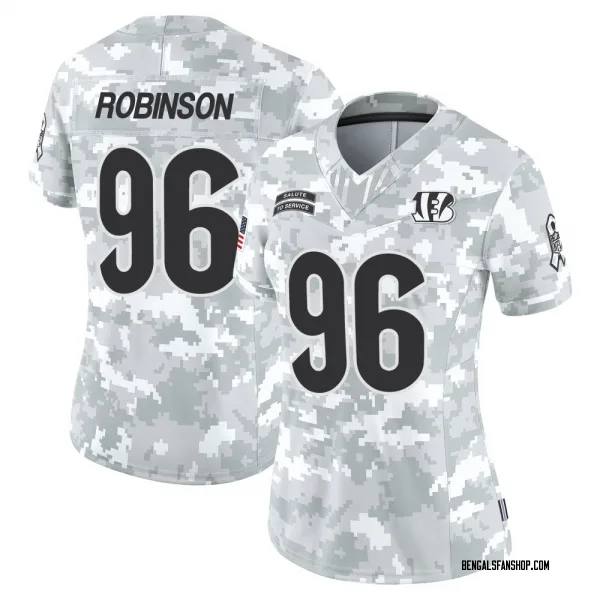 Women's Landon Robinson Cincinnati Bengals Limited Arctic Camo 2024 Salute to Service Jersey