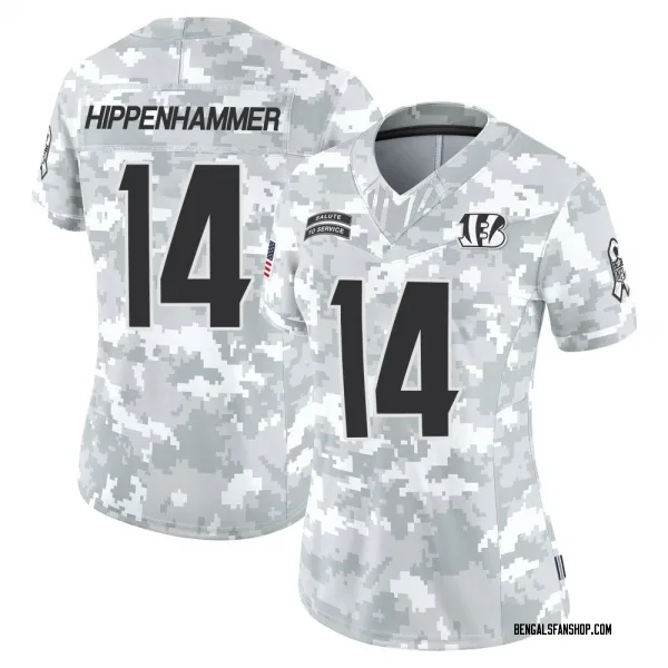 Women's Mac Hippenhammer Cincinnati Bengals Limited Arctic Camo 2024 Salute to Service Jersey