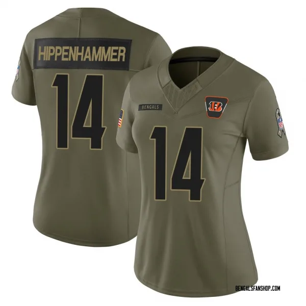 Women's Mac Hippenhammer Cincinnati Bengals Limited Olive 2025 Salute to Service Jersey