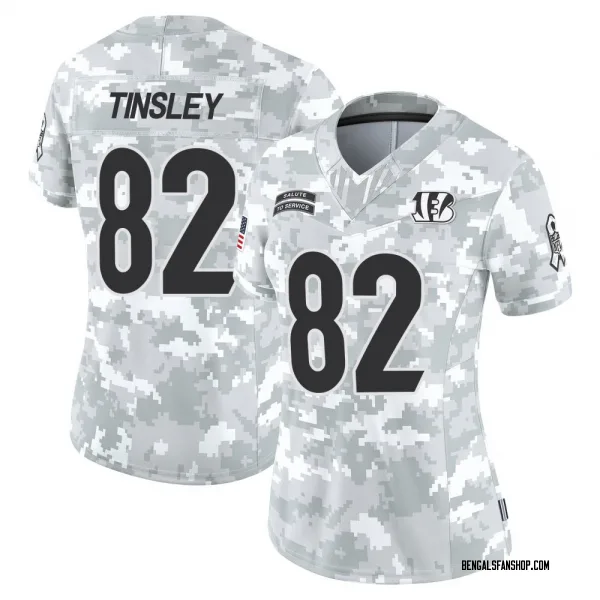 Women's Mitchell Tinsley Cincinnati Bengals Limited Arctic Camo 2024 Salute to Service Jersey