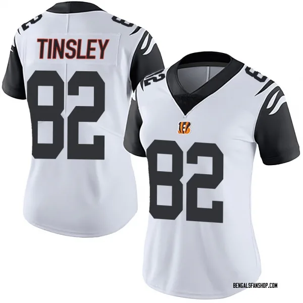 Women's Mitchell Tinsley Cincinnati Bengals Limited White Color Rush Vapor Untouchable Jersey