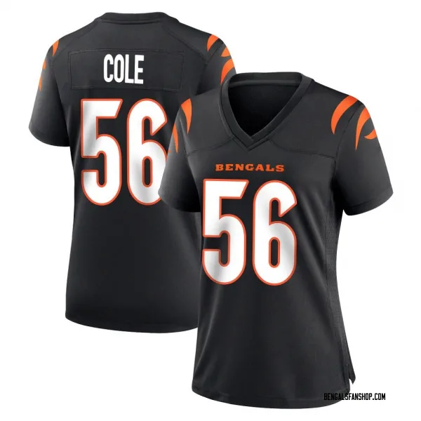 Women's Myles Cole Cincinnati Bengals Game Black Team Color Jersey