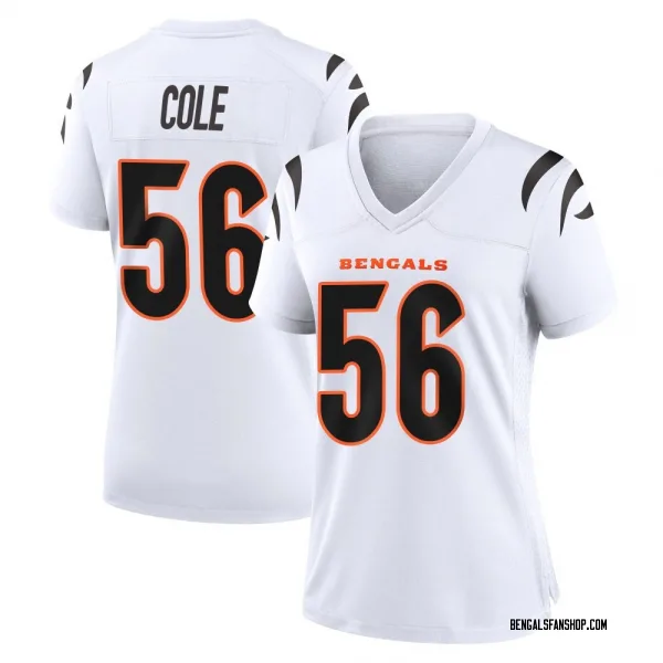 Women's Myles Cole Cincinnati Bengals Game White Jersey