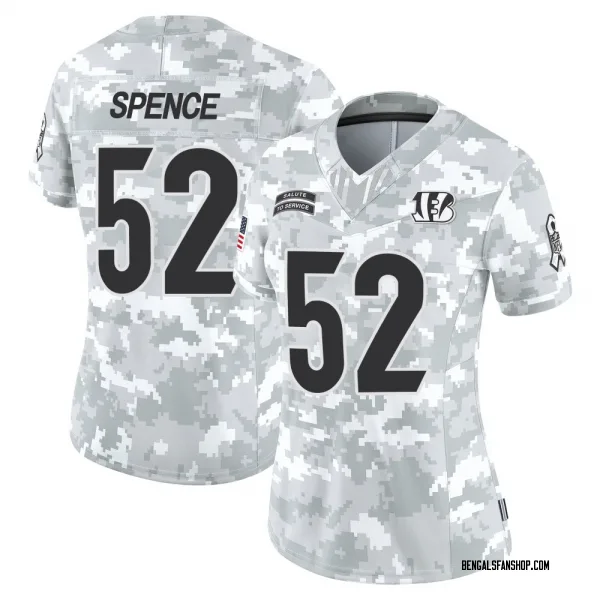 Women's Noah Spence Cincinnati Bengals Limited Arctic Camo 2024 Salute to Service Jersey