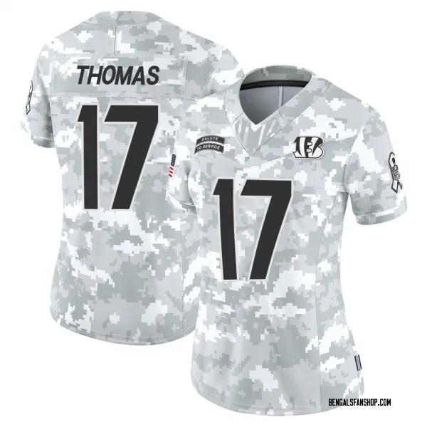 Women's Noah Thomas Cincinnati Bengals Limited Arctic Camo 2024 Salute to Service Jersey