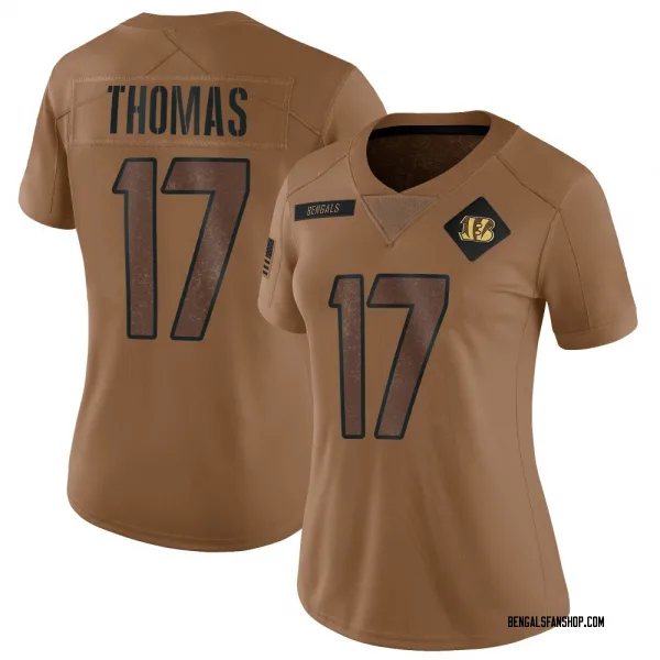 Women's Noah Thomas Cincinnati Bengals Limited Brown 2023 Salute To Service Jersey