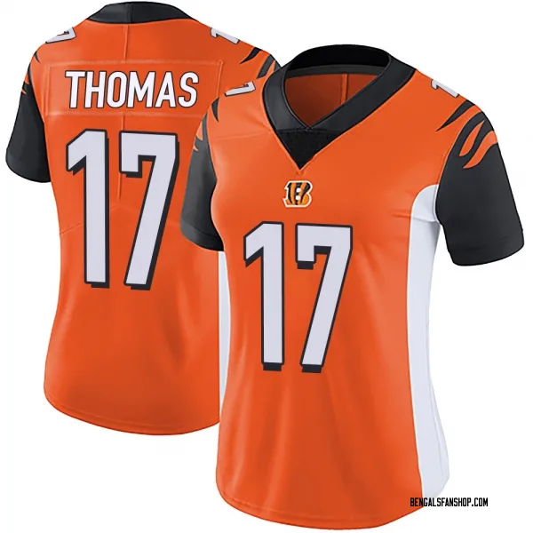 Women's Noah Thomas Cincinnati Bengals Limited Orange Vapor Untouchable Jersey