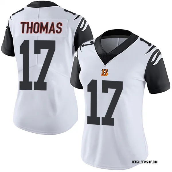 Women's Noah Thomas Cincinnati Bengals Limited White Color Rush Vapor Untouchable Jersey