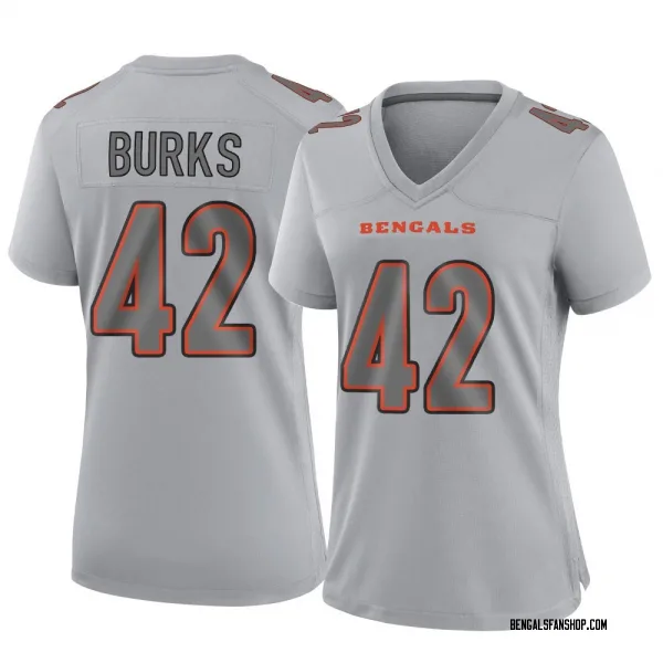 Women's Oren Burks Cincinnati Bengals Game Gray Atmosphere Fashion Jersey