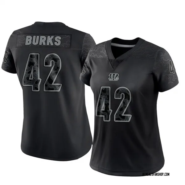 Women's Oren Burks Cincinnati Bengals Limited Black Reflective Jersey