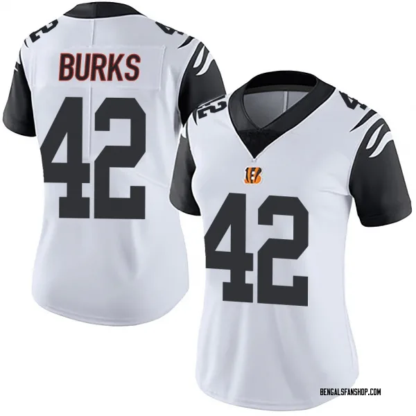 Women's Oren Burks Cincinnati Bengals Limited White Color Rush Vapor Untouchable Jersey