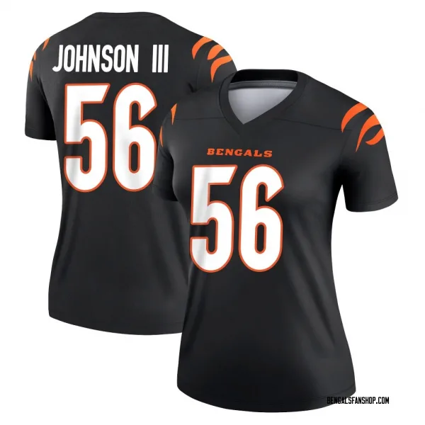 Women's Raymond Johnson III Cincinnati Bengals Legend Black Jersey