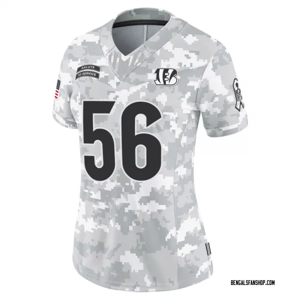 Women's Raymond Johnson III Cincinnati Bengals Limited Arctic Camo 2024 Salute to Service Jersey