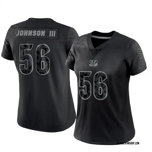 Women's Raymond Johnson III Cincinnati Bengals Limited Black Reflective Jersey