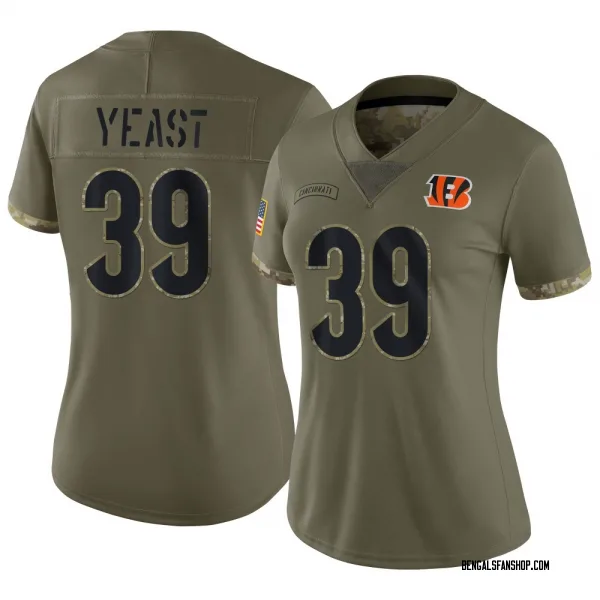 Women's Russ Yeast Cincinnati Bengals Limited Olive 2022 Salute To Service Jersey