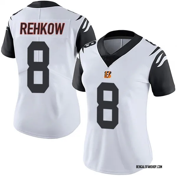 Women's Ryan Rehkow Cincinnati Bengals Limited White Color Rush Vapor Untouchable Jersey