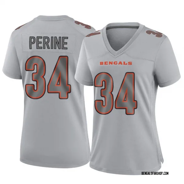 Women's Samaje Perine Cincinnati Bengals Game Gray Atmosphere Fashion Jersey