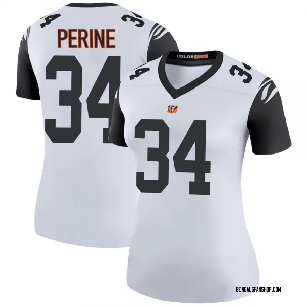 Women's Samaje Perine Cincinnati Bengals Legend White Color Rush Jersey