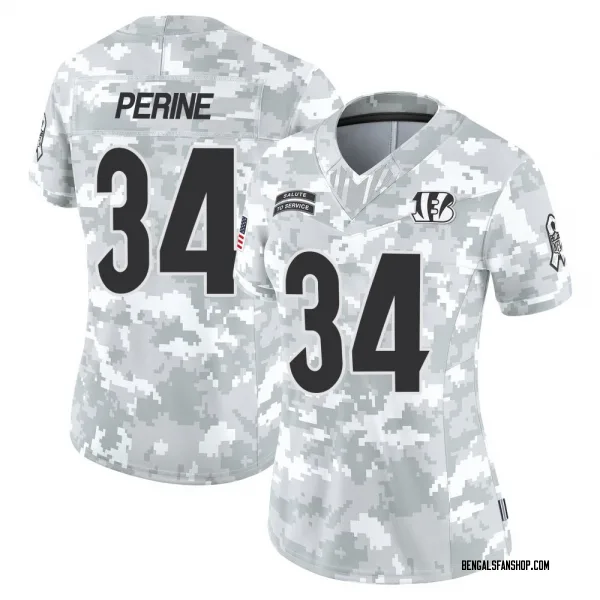 Women's Samaje Perine Cincinnati Bengals Limited Arctic Camo 2024 Salute to Service Jersey