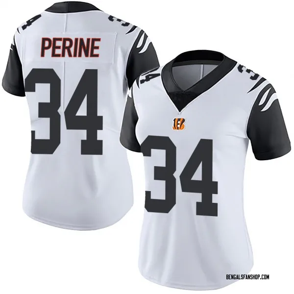 Women's Samaje Perine Cincinnati Bengals Limited White Color Rush Vapor Untouchable Jersey