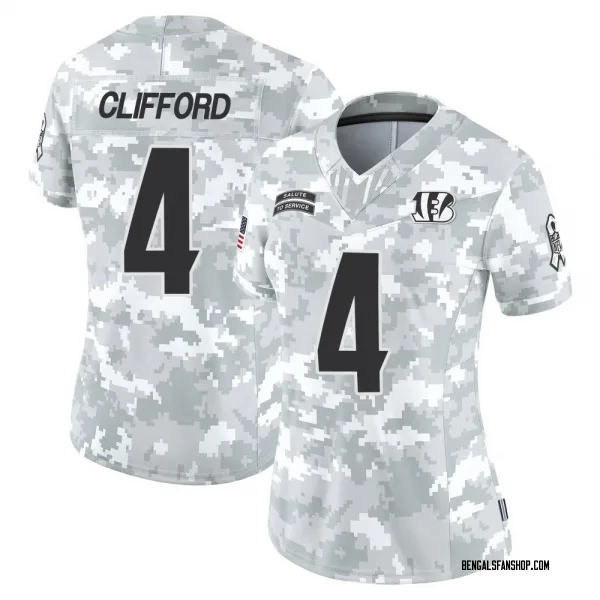 Women's Sean Clifford Cincinnati Bengals Limited Arctic Camo 2024 Salute to Service Jersey