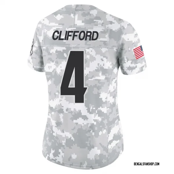 Women's Sean Clifford Cincinnati Bengals Limited Arctic Camo 2024 Salute to Service Jersey