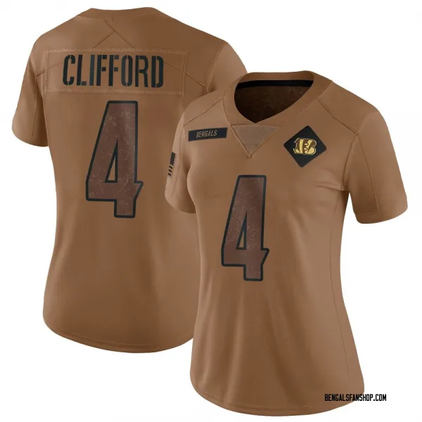 Women's Sean Clifford Cincinnati Bengals Limited Brown 2023 Salute To Service Jersey