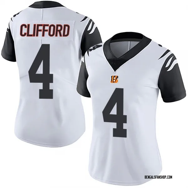 Women's Sean Clifford Cincinnati Bengals Limited White Color Rush Vapor Untouchable Jersey