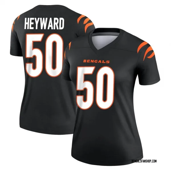 Women's Shaka Heyward Cincinnati Bengals Legend Black Jersey