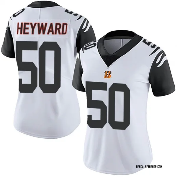 Women's Shaka Heyward Cincinnati Bengals Limited White Color Rush Vapor Untouchable Jersey