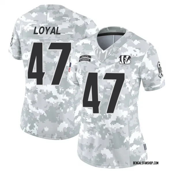 Women's Shaquan Loyal Cincinnati Bengals Limited Arctic Camo 2024 Salute to Service Jersey