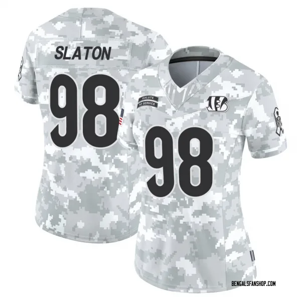 Women's T.J. Slaton Cincinnati Bengals Limited Arctic Camo 2024 Salute to Service Jersey