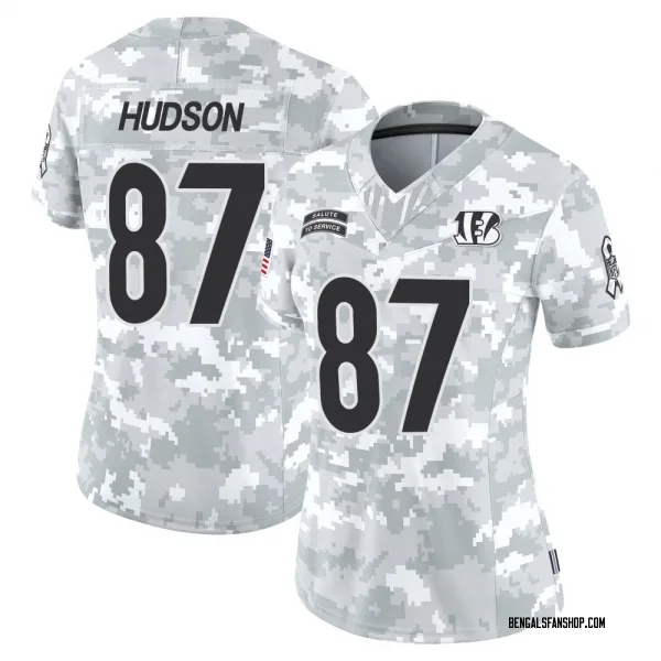Women's Tanner Hudson Cincinnati Bengals Limited Arctic Camo 2024 Salute to Service Jersey