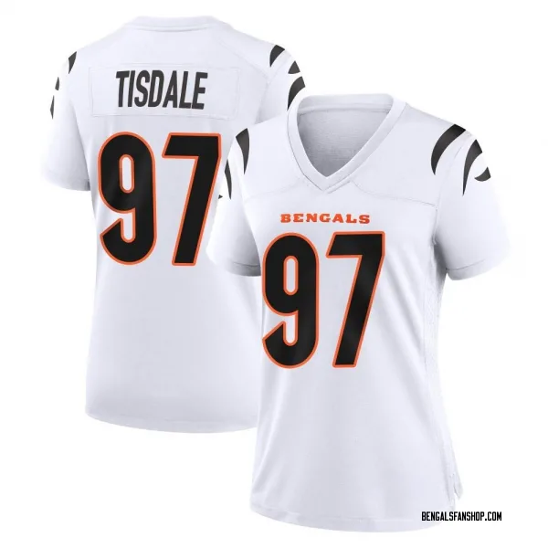 Women's Tariqious Tisdale Cincinnati Bengals Game White Jersey
