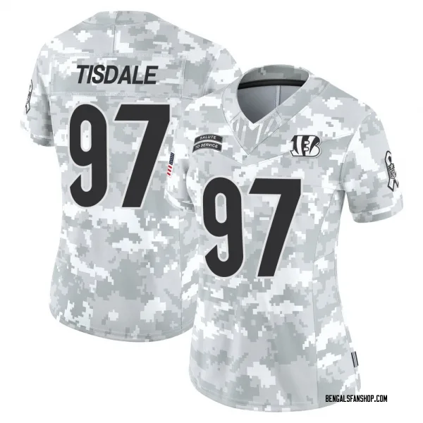 Women's Tariqious Tisdale Cincinnati Bengals Limited Arctic Camo 2024 Salute to Service Jersey