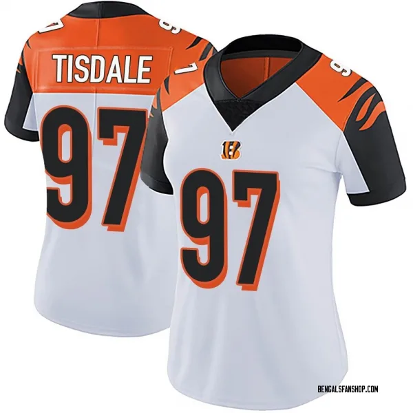 Women's Tariqious Tisdale Cincinnati Bengals Limited White Vapor Untouchable Jersey