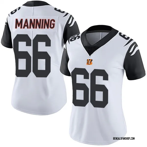 Women's Tashawn Manning Cincinnati Bengals Limited White Color Rush Vapor Untouchable Jersey