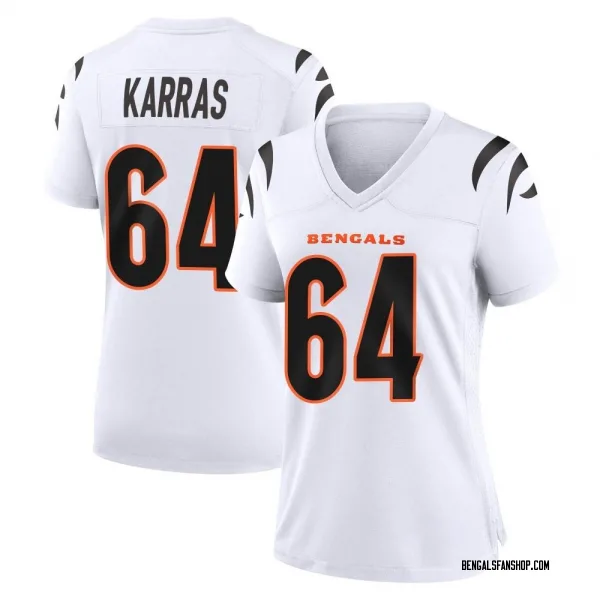 Women's Ted Karras Cincinnati Bengals Game White Jersey