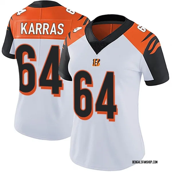 Women's Ted Karras Cincinnati Bengals Limited White Vapor Untouchable Jersey