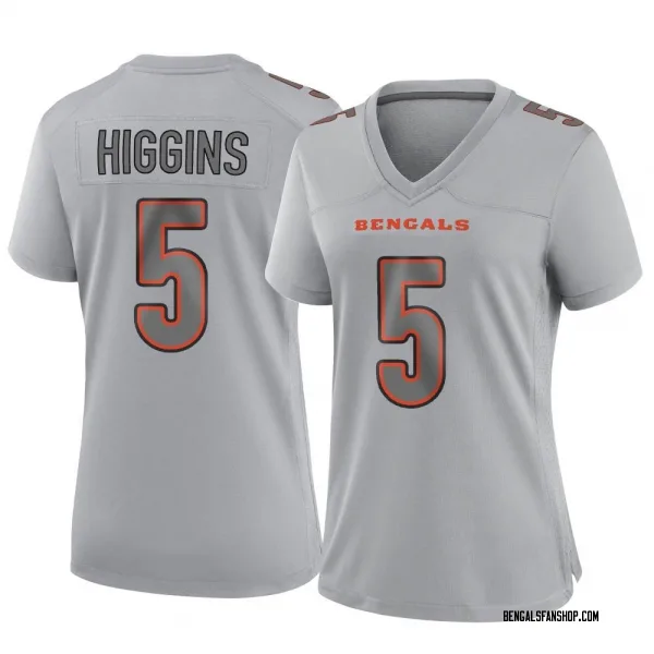 Women's Tee Higgins Cincinnati Bengals Game Gray Atmosphere Fashion Jersey