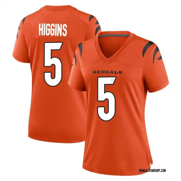 Women's Tee Higgins Cincinnati Bengals Game Orange Jersey