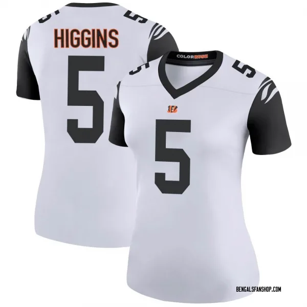 Women's Tee Higgins Cincinnati Bengals Legend White Color Rush Jersey