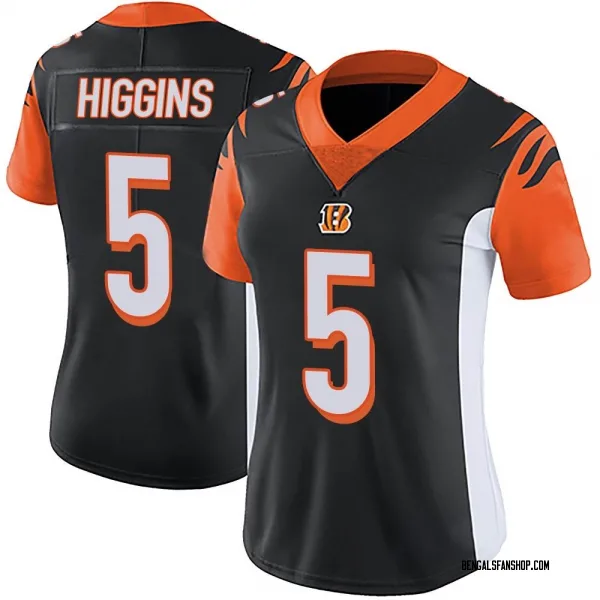 Women's Tee Higgins Cincinnati Bengals Limited Black Team Color Vapor Untouchable Jersey