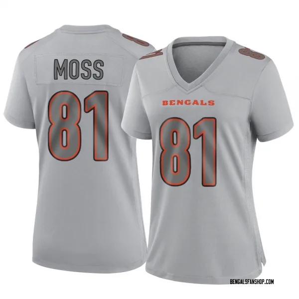 Women's Thaddeus Moss Cincinnati Bengals Game Gray Atmosphere Fashion Jersey